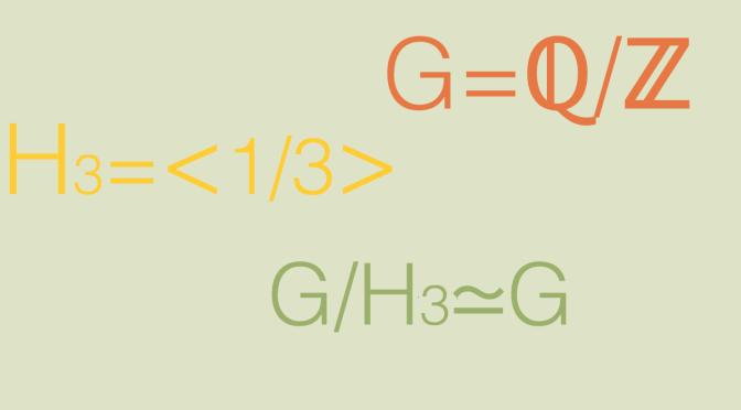 A (not finitely generated) group isomorphic to a proper quotient group