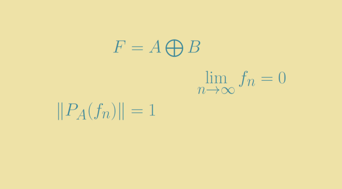 Two algebraically complemented subspaces that are not topologically complemented