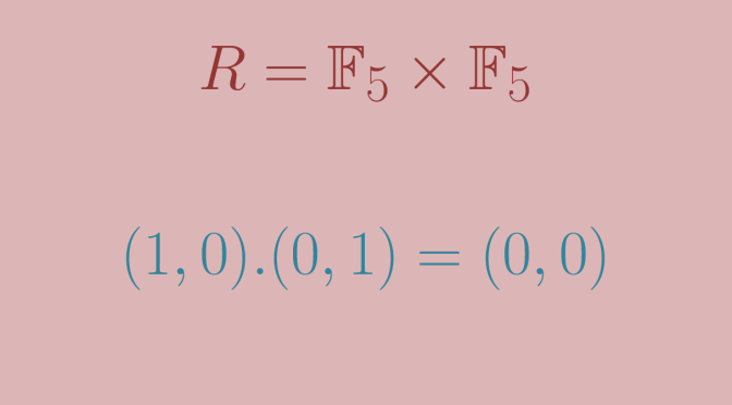 A ring whose characteristic is a prime having a zero divisor