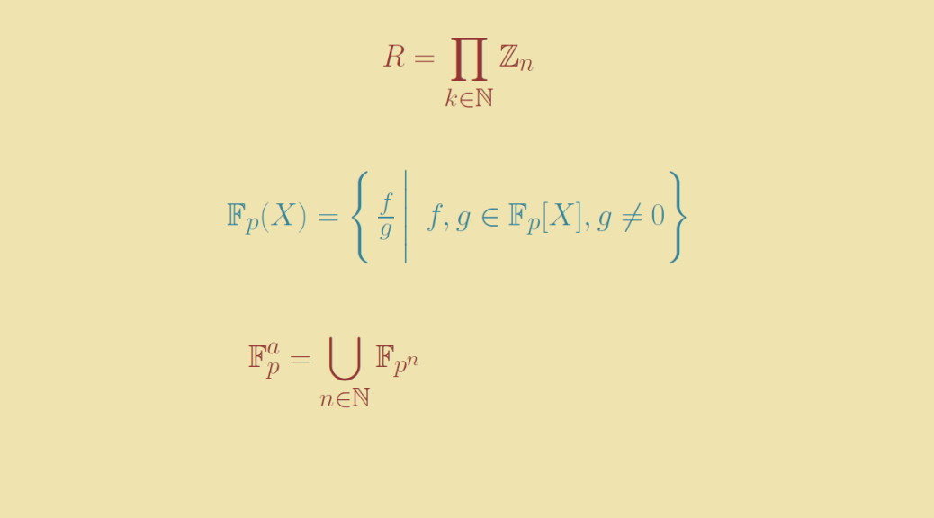 Infinite rings and fields with positive characteristic Math