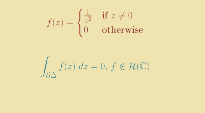 Counterexample around Morera’s theorem