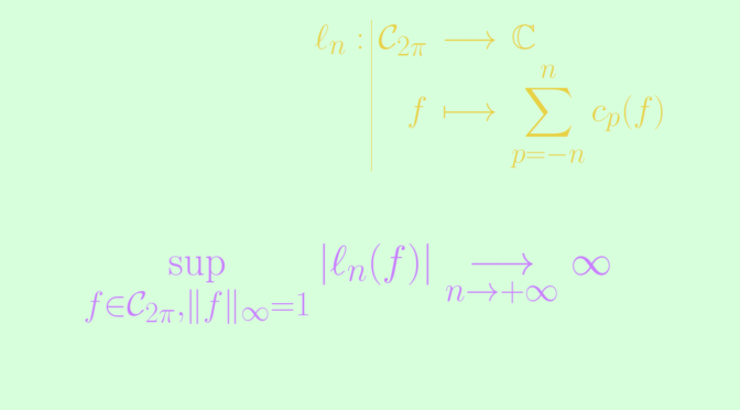 Existence of a continuous function with divergent Fourier series