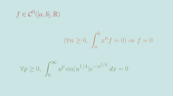 A nonzero continuous map orthogonal to all polynomials