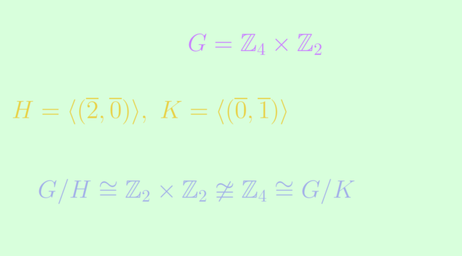 Isomorphism of factors does not imply isomorphism of quotient groups