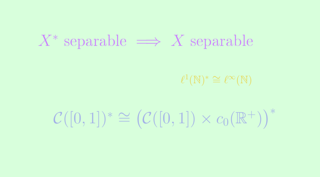 Separability of a vector space and its dual Math Counterexamples