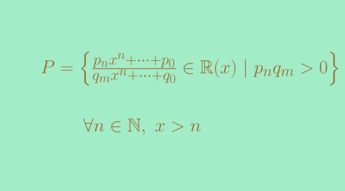 A non Archimedean ordered field